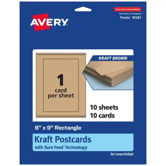 Avery 6" x 9" Rectangle, Kraft Brown Postcards {7}
