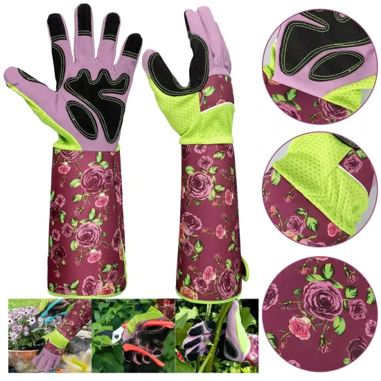 Thorn Proof Garden Gauntlet Long Gloves Digging Planting Pruning Tools Lawn Care {1}