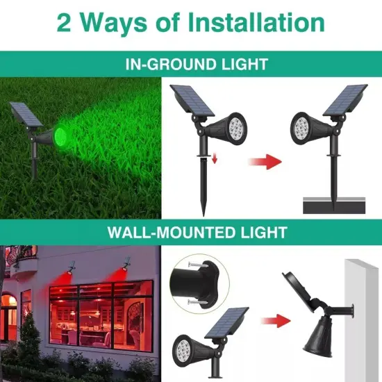 2 Pack RGB Solar Power 7-LED Spot Light Outdoor Yard Lawn Garden Pathway Lamp {2}