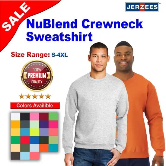 JERZEEAS&reg; NuBlend Crewneck Sweatshirt Ash {2}