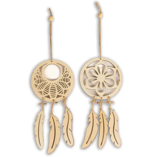 S&S&reg; Wood Mandala Dreamcatcher Kit (Pack of 12) {5}