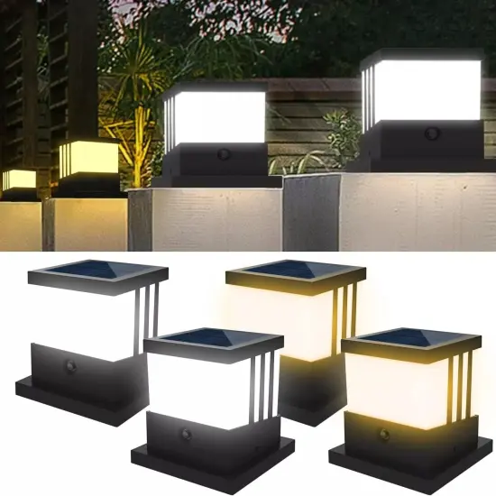 4Pcs T-SUN Outdoor 4 x 4 Solar LED Post Deck Cap Square Fence Light Landscape {1}