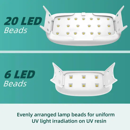 2 Pieces UV Light for Resin, Large Size Dual Wavelength UV Resin Light and Portable UV Lamp for Resin Curing, UV Resin Kit, Resin Supplies for UV Resin, Jewelry Making, DIY Craft {4}