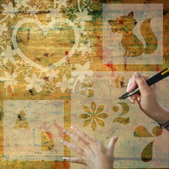 24 Pieces 4 Mil Clear Mylar Stencil Sheets, 12" x 12" Blank Reusable Plastic Template Sheets for Cricut, Laser Cutting, Gyro-Cut Tool Template Material {4}