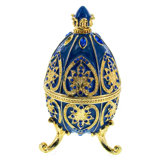 Blue Jewel Royal Inspired Easter Egg 4.5 Inches {3}
