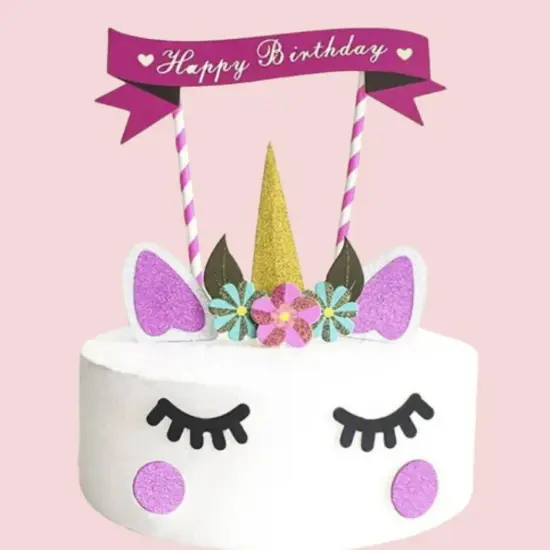 Handmade Unicorn Cake Topper - Cute Cupcake Decoration for Birthday Party {2}