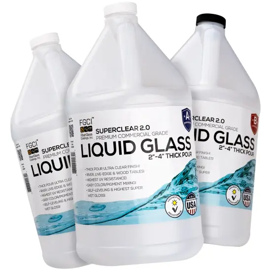 Superclear Liquid Glass Deep Pour Epoxy Resin - 2"-4" Thick Deep Pour Epoxy Great for River Tables, Large Castings and much more! {2}