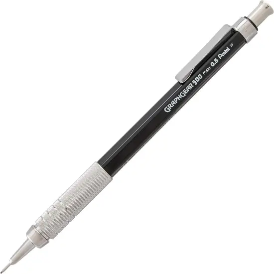 Graph Gear 500 Automatic Drafting Pencil with Lead and Mini Eraser, 0.5 Mm (Pg525Lebp),Black,1 Pack W/ Lead & Eraser {2}