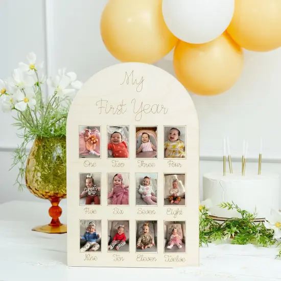 My 1st Year Photo Frame, Multiple Sizes, for Baby Keepsake, Decor, & Bday Party | Woodpeckers {2}