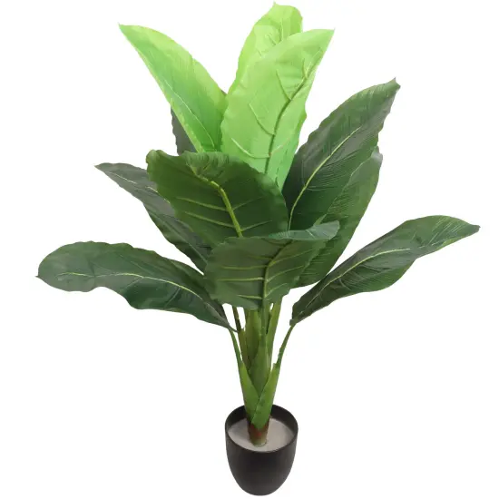 Lush 28-Inch Fan Palm Bush - Compact Indoor Tropical Greenery with 12 Vibrant Leaves, Floral Home by Artificial Flowers {2}