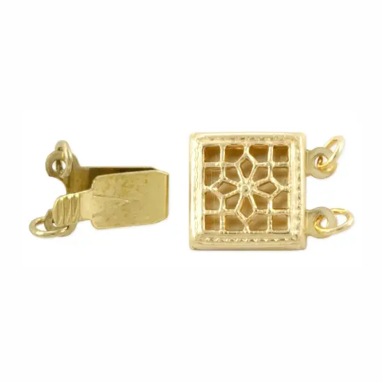 JewelrySupply Filigree Clasp 2 Strand 8.5mm Gold Filled (1-Pc) {4}