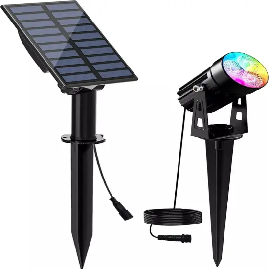 RGB Color Changing Solar Spotlights Outdoor Landscape Lights for Garden Yard {1}