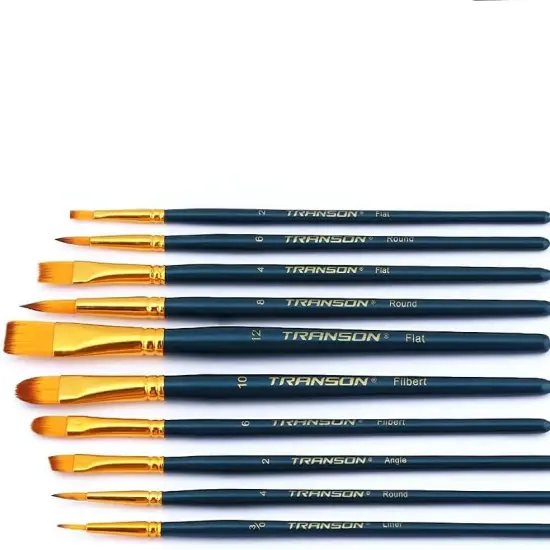 20Pcs Bulk Artist Painting Brush Set for Acrylic Watercolor Gouache Hobby Craft Face Rock Painting Black And Green {7}