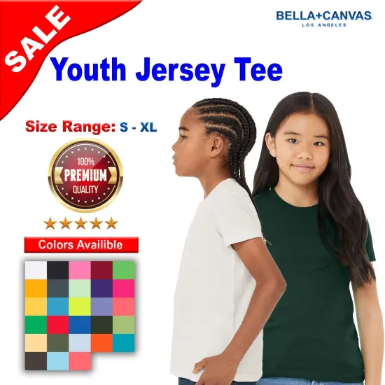 BELLA + CANVAS&reg; Youth Short Sleeve Crewneck Jersey T-Shirt Silver {2}