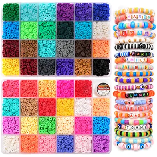 6000+ Multi-Colored Clay Beads Kit, Clay Beads for Bracelet Making, Clay Beads for Jewelry Making. {2}