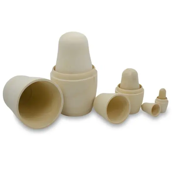 Set of 6 Unfinished Wooden Nesting Dolls DIY Craft Blanks for Painting 5.5 Inches {3}