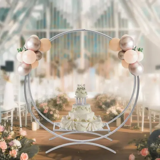 Round Arch Rack Cake Flower Stand Wedding Garden Party Backdrop Metal Stand {4}