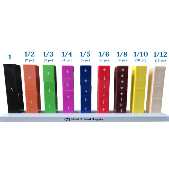 Carson Dellosa 51-Piece STAX Fraction Manipulatives Set, Math Cubes Manipulatives Covering 1/12 to Whole Numbers, Mathematics Homeschool and Classroom Must Haves {3}