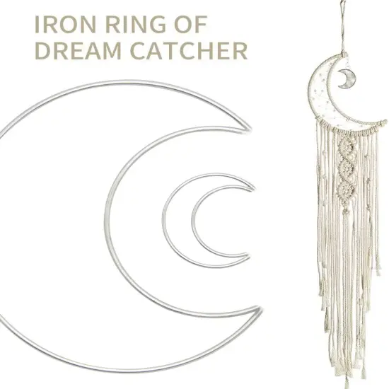 20 Pcs Moon Star Dream Catcher Metal Hoop Rings Circle Macrame for DIY Craft Dream Catcher Making Home Wall Hanging Projects Wreath Decoration {4}
