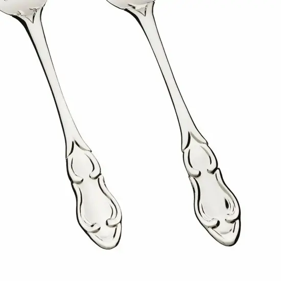 Engraved Bride and Groom Silver Wedding Fork Set, Vintage Utensils for Wedding {3}