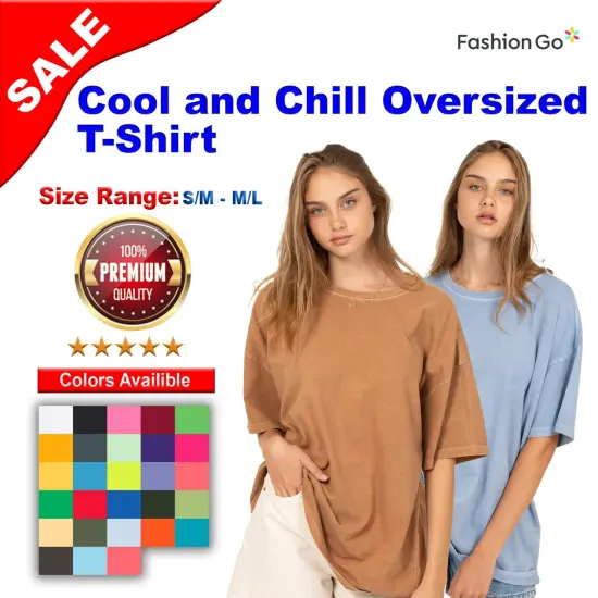 Cool and Chill Oversized Short Sleeve Crewneck T-Shirt Hot mustard {2}