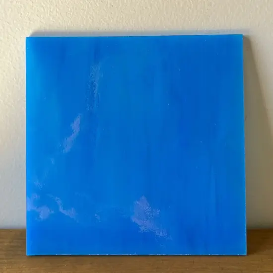 Wissmach COE 96-27 Crystal Reactive Blue Prisma Fusible Glass Sheet {3}