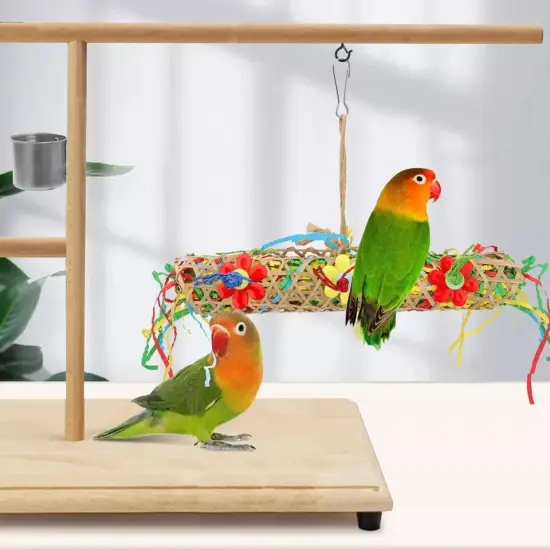 3Pcs Bird Chewing Toy Parrot Cage Foraging Shredder Toy Hanging Loofah Safe Play {2}