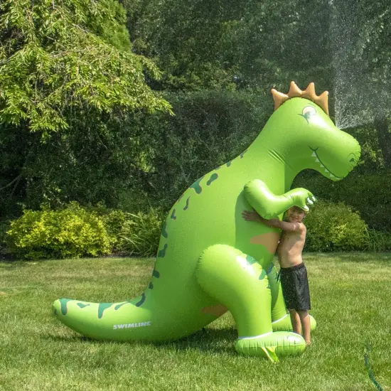 Swimline Humongous Inflatable Dinosaur Outdoor Water Sprinkler - 85" - Neon Green {7}