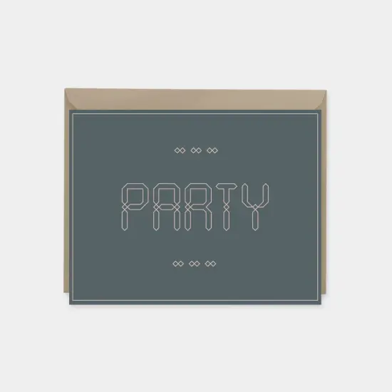 "Party" Maroque Invitation Card, Pink {1}