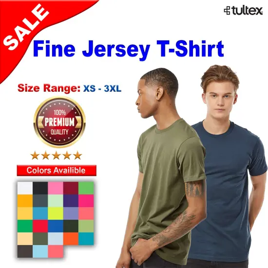 Tultex&reg; Fine Jersey Crew Neck Short Sleeve T-Shirt Aqua {3}
