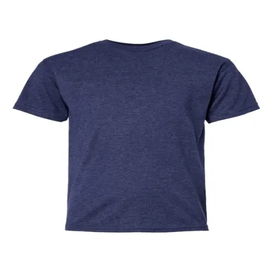 Hanes&reg; Perfect-T Youth Crew Neck Short Sleeve T-Shirt Heather Navy {1}