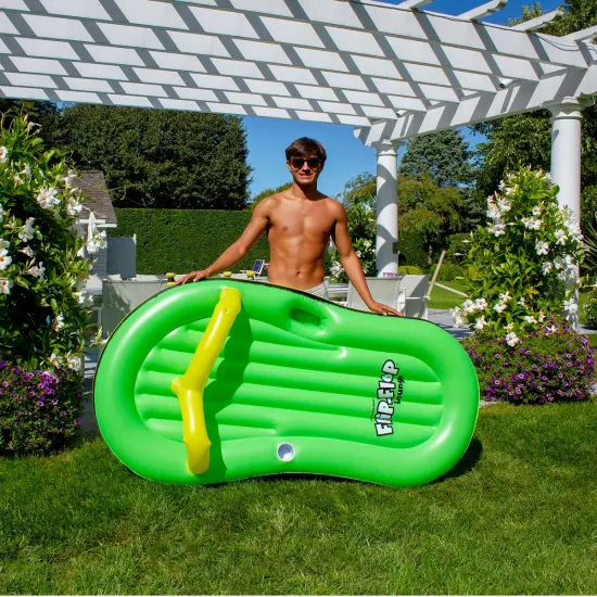 Swim Central 78" Inflatable Green Flip Flop Lounge Swimming Pool Float {6}