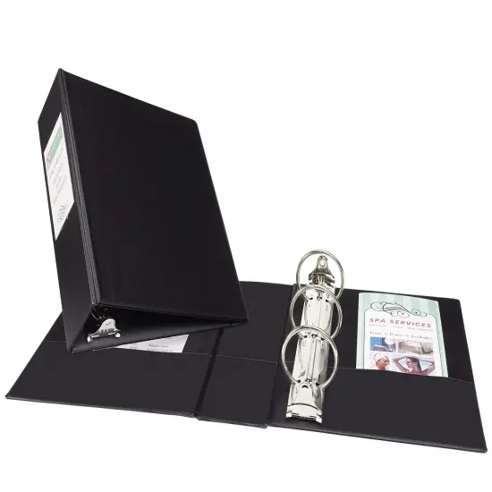 Avery Mini 3 Ring Binder, 5.5" x 8.5", 2" Round Rings, 375-Sheet Capacity, 2.8 Inch Wide Spine, Great for Home, School Supplies, Office, or Organization Needs, 1 Black Binder (27554) {1}