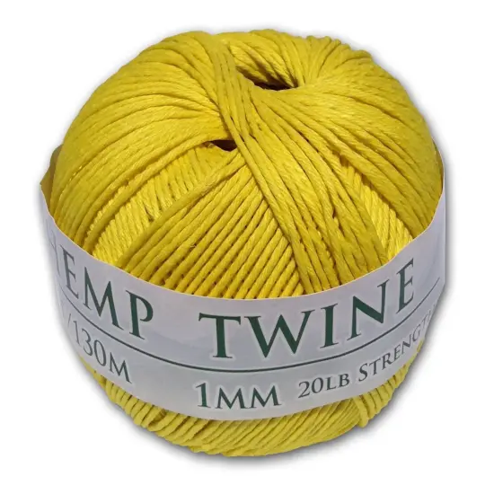 Hemptopia, Hemp Twine Ball, 430ft, 20lb test strength, Multiple colors, All Natural Yellow {2}