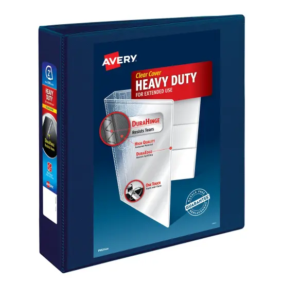 Avery Heavy-Duty View 3 Ring Binder, 2" One Touch EZD Rings, 1 Navy Blue Binder (79802) {1}