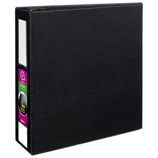 Avery Durable 3 Ring Binder, 4" One Touch EZD Rings, Label Holder, 1 Black Binder (08802) {1}