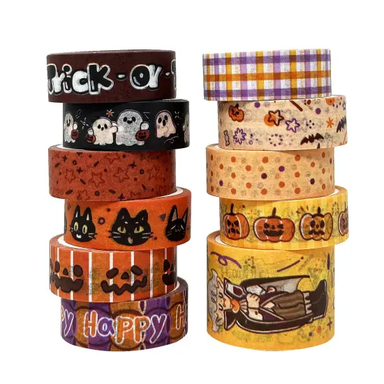 Wrapables Halloween Washi Tape for Scrapbooking, Stationery, Diary, Card Making, 11pc Trick or Treat {1}