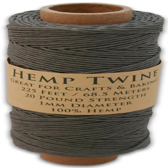 Hemptopia, Hemp Twine Spool, 225ft, All Natural, Multiple Colors Grey {2}