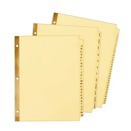 Avery Preprinted Laminated Tab Dividers, Gold Reinforced Binding Edge, 1-31 Tabs, 1 Set (11308) {5}