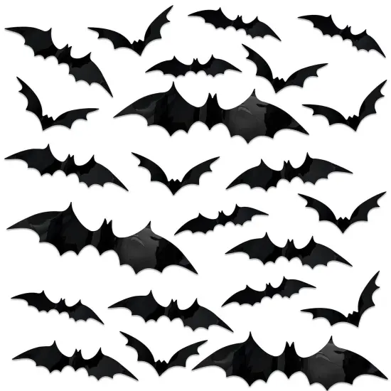 Wrapables 3D Bat Decorative Wall Decor Stickers, Decals for Halloween, Parties (60 pcs) {1}