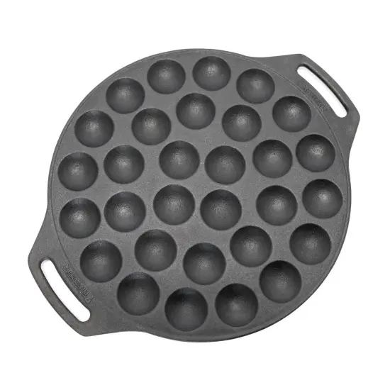 Petromax Cast Iron Poffertjes Pan for Hygge Kitchen or Camping, Ebelskivers/Aebleskivers Griddle Cookware Conducts Heat Evenly {1}