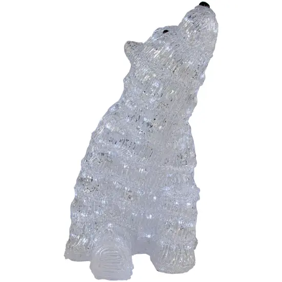 Northlight LED Lighted Commercial Grade Acrylic Polar Bear Outdoor Christmas Decoration - 18.5" - Pure White Lights Clear {3}