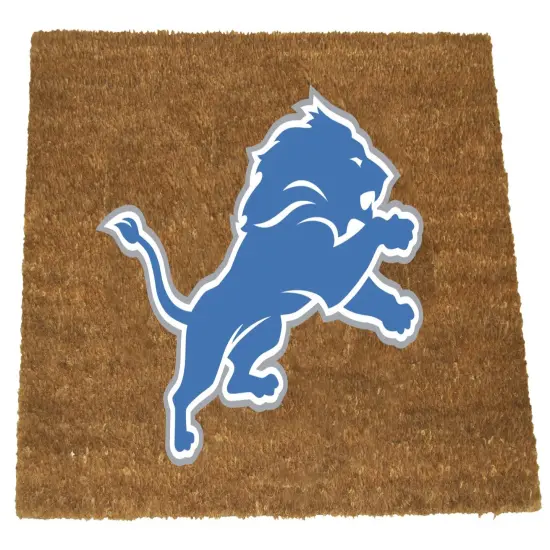 The Memory Company NFL Detroit Lions Logo Rectangular Coir Door Mat 29.5" x 19.5" Brown {1}