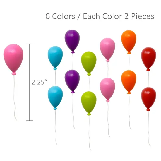 Wrapables Novelty Refrigerator Magnets for Kitchen, Whiteboards, Cabinets, and Lockers (Set of 12) Balloons {2}