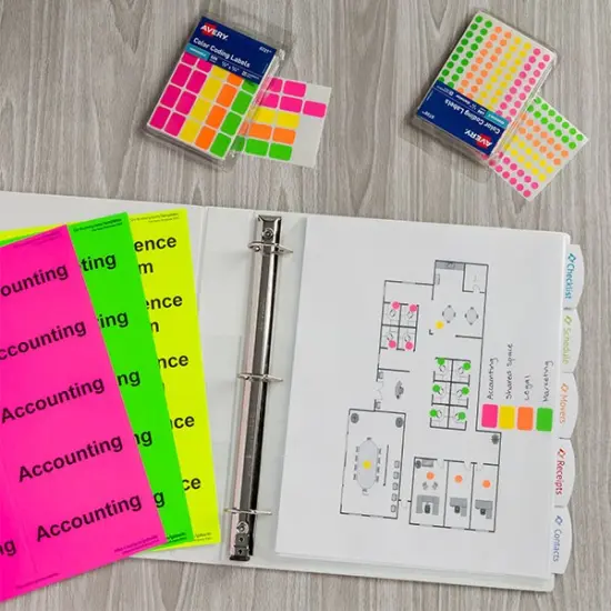 Avery Removable Color-Coding Stickers, 525 Per Pack, 10 Pack Assorted Colors, 5,250 Total (06721) {2}