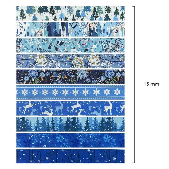 Wrapables Winter Season Washi Set for Arts & Crafts, Scrapbooking, Stationery, Diary Blue Winter {2}