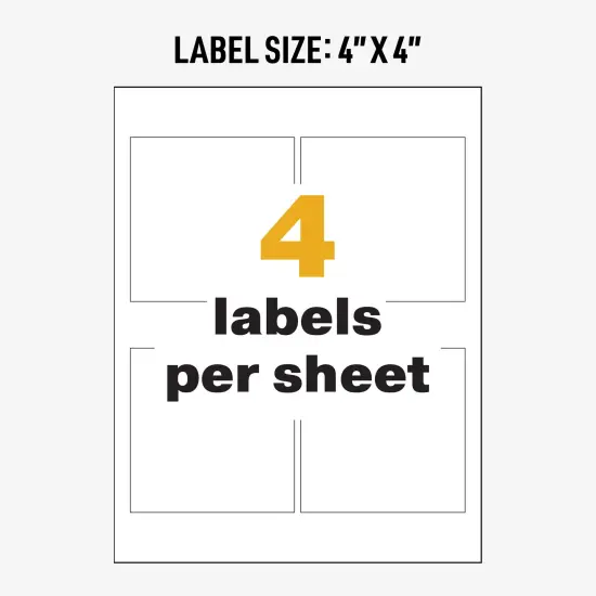 Avery UltraDuty GHS Chemical Labels for Laser Printers, Permanent Adhesive, Waterproof, UV Resistant, 4" x 4",200Labels (60504) {6}