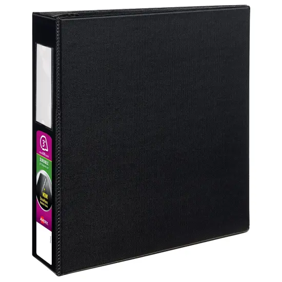 Avery Durable 3 Ring Binder, 3" One Touch EZD Rings, Label Holder, 1 Black Binder (08702) {1}