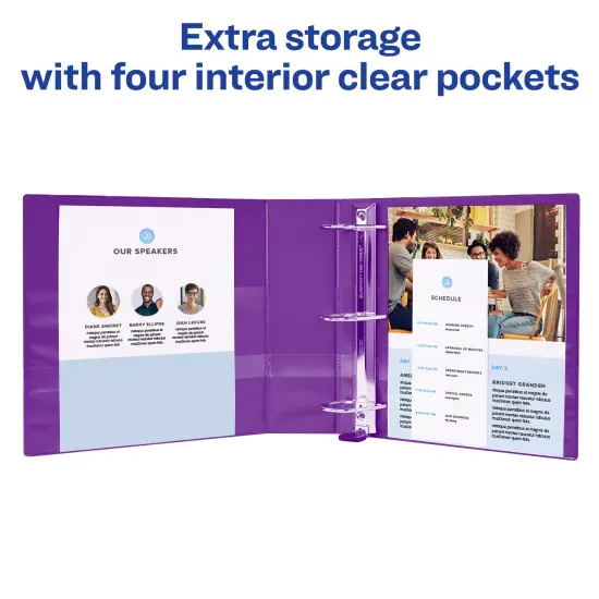 Avery Heavy-Duty View 3 Ring Binder, 1" One-Touch EZD Rings, 1 Purple Binder (79771) {6}