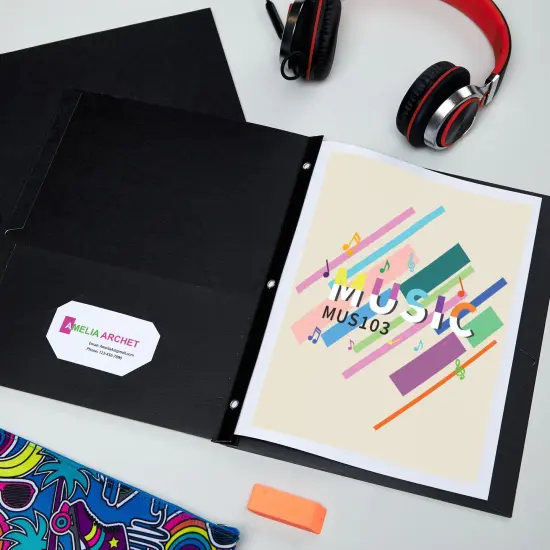 Avery Two Pocket Folders with 3 Prong Fasteners, Holds 70 Sheets, 25 Black Folders (47978) {3}